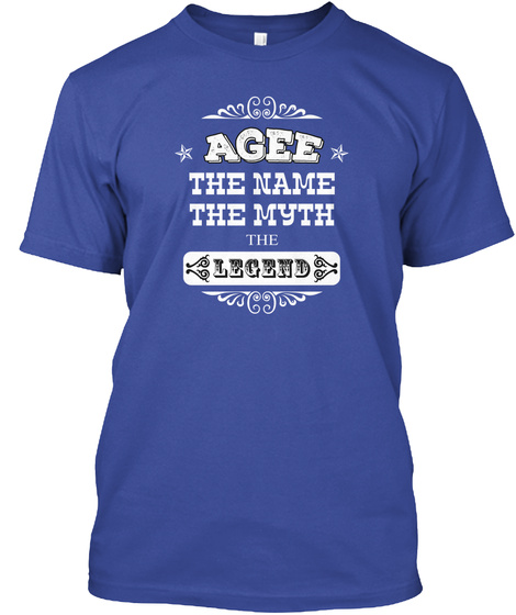 Agee The Name The Myth The Legend Deep Royal T-Shirt Front