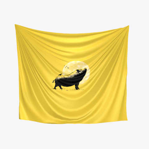 Barking Pig Wall Tapestry Yellow áo T-Shirt Front