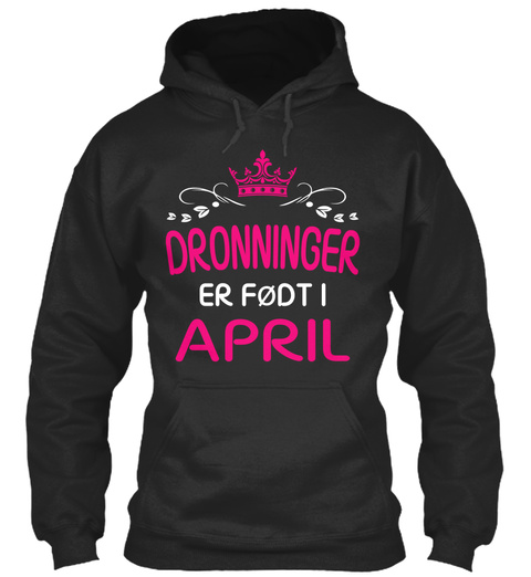 Dronninger Er Fodt I April Jet Black T-Shirt Front
