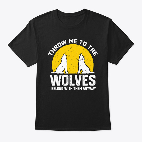 Wolf Pack Family Black T-Shirt Front