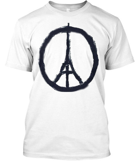Peace For Paris White T-Shirt Front