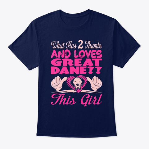 This Girl Loves Great Dane Navy áo T-Shirt Front