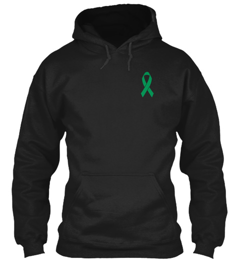Liver Cancer Green Emerald Ribbon Hero Black T-Shirt Front