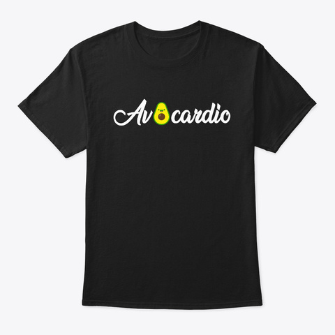 Avocardio, Vegan Gym, Avacodo Gift Black Camiseta Front