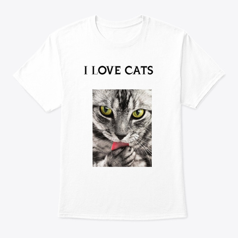 Cat White áo T-Shirt Front