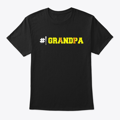 Softball Player T Shirt Softball Grandpa Black T-Shirt Front