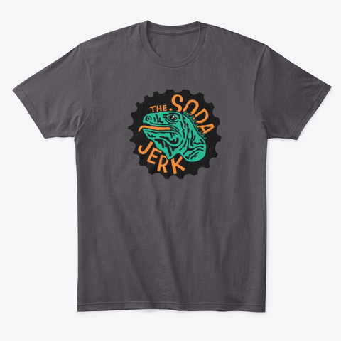 The Soda Jerk Heathered Charcoal  T-Shirt Front