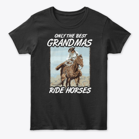 The Western Grandma   Front Black T-Shirt Front