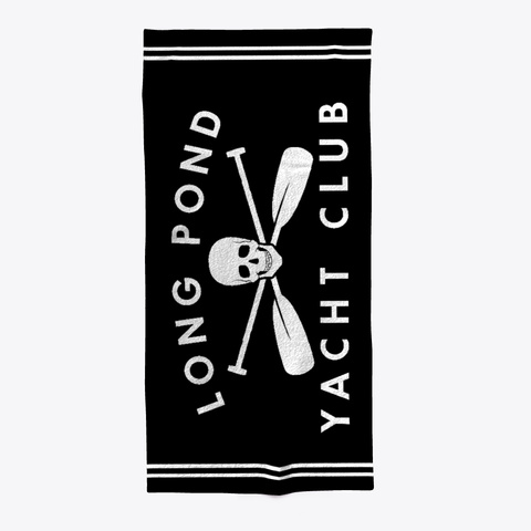 Long Pond Yacht Club Beach Towel Black T-Shirt Front