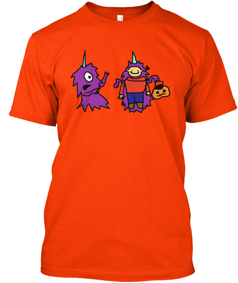 Monster's Halloween Costume Orange T-Shirt Front