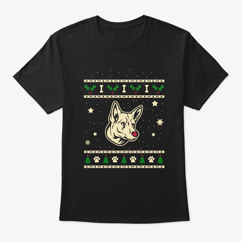 Christmas Berger Blanc Suisse Gift Black T-Shirt Front