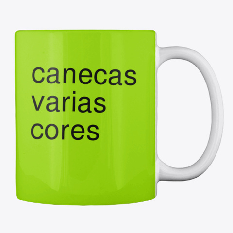 Canecas Varias Cores Lime Green Camiseta Back
