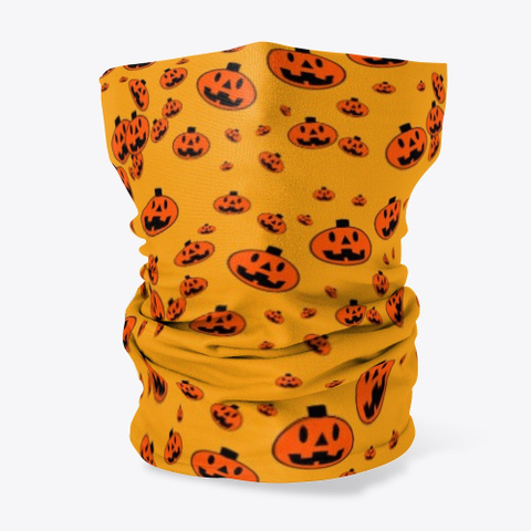 Halloween Pumpkin Face Coverings Orange T-Shirt Front
