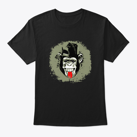 Bad Monkey Ape Black T-Shirt Front