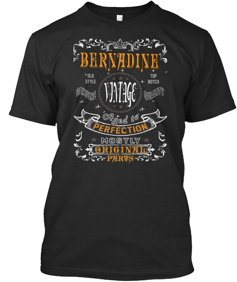 Bernadine Vintage T Shirt Black T-Shirt Front
