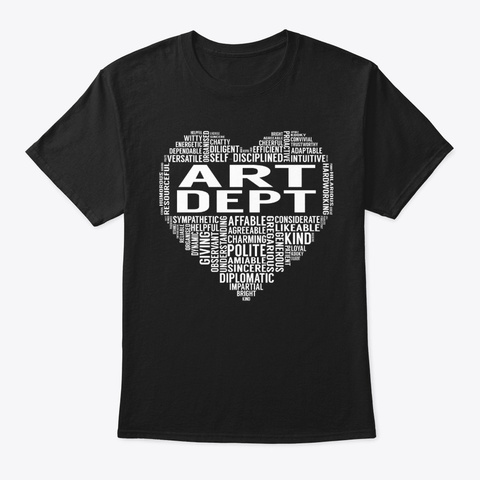 Art Dept Heart Black T-Shirt Front