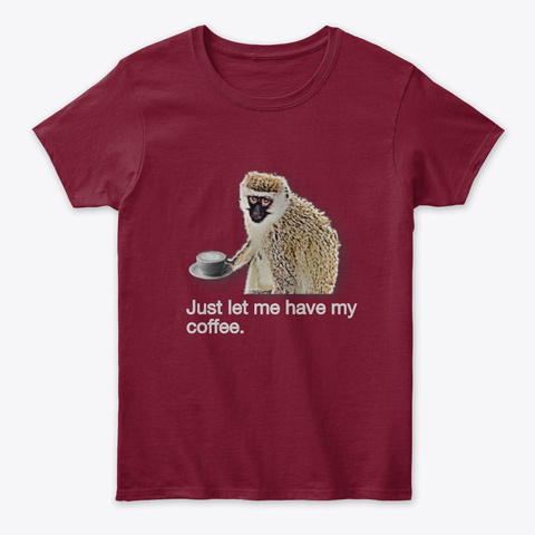 Monkey Coffee Cardinal Red T-Shirt Front