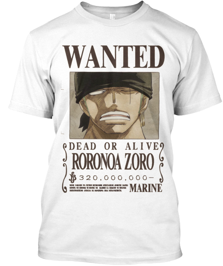 Zoro Wanted One Piece Anime Unisex Tshirt