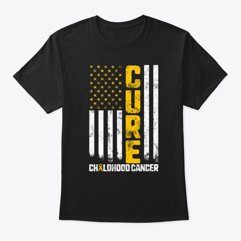 Cure Childhood Cancer Gold Ribbon Mom Black T-Shirt Front