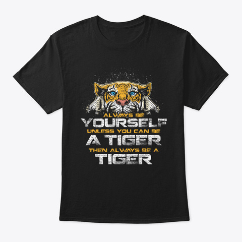 Tiger Funny T Shirt Black T-Shirt Front