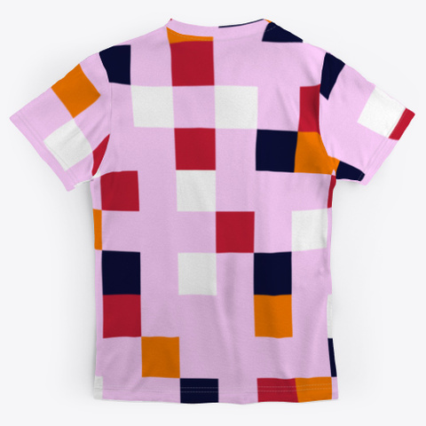 Abstract Pink Pixel Patchwork Pattern Standard T-Shirt Back