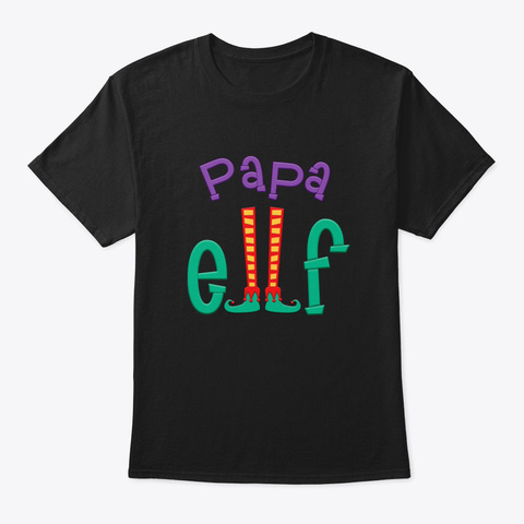 Papa Funny Papa Elf Black Maglietta Front