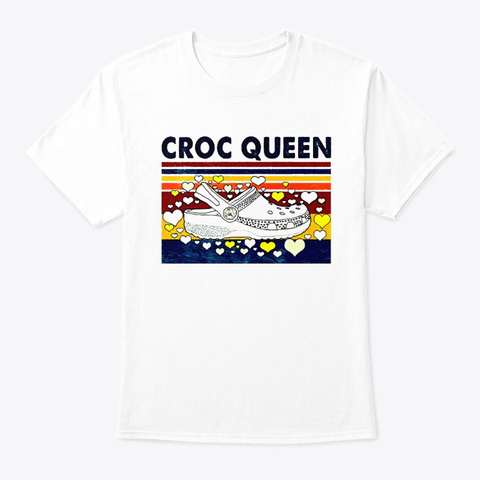 Croc Queen Croc Girl Summer White Maglietta Front
