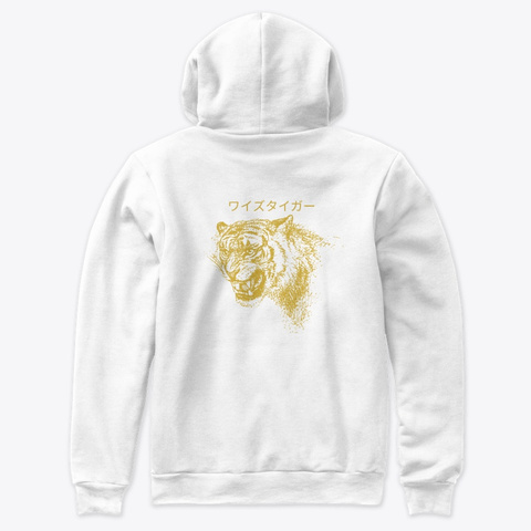 Wise Tiger Gold Rush Hoodie White T-Shirt Back