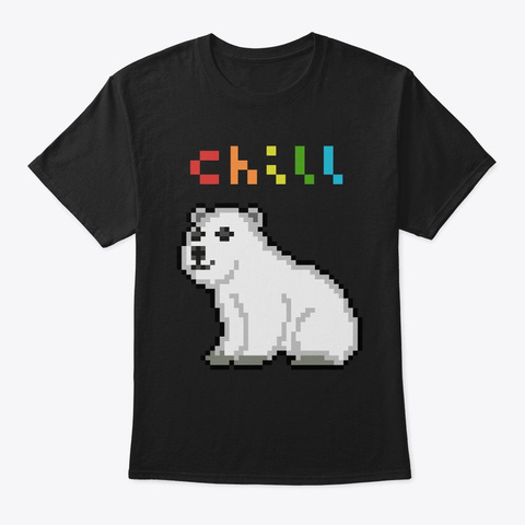 Chill Polar Bear (Shirt + Hoodie) Black T-Shirt Front