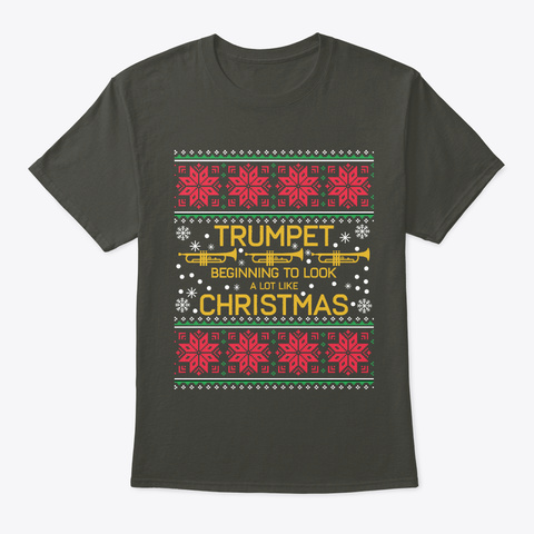 Saxophone Ugly Christmas Sweater Smoke Gray T-Shirt Front