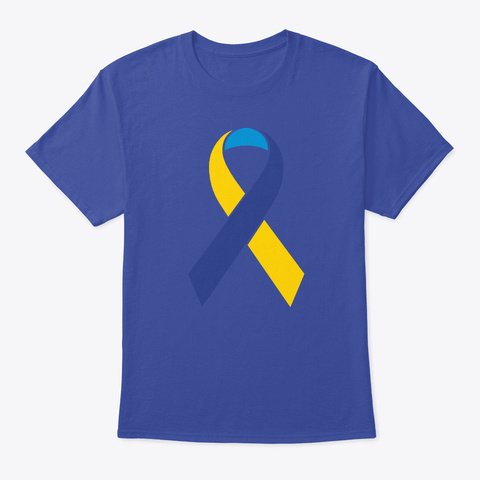 Custom Color Cause Awareness Ribbon 3 C Deep Royal T-Shirt Front