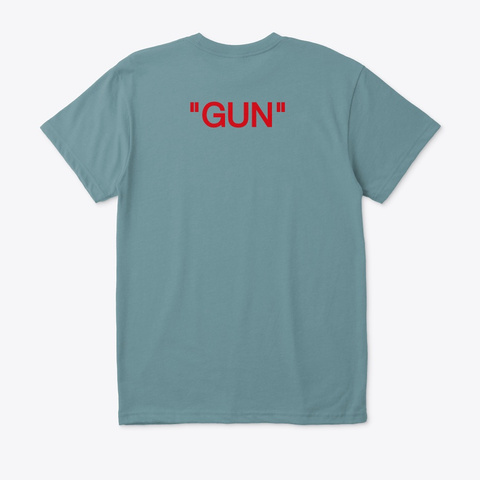"Gun" Heather Pacific T-Shirt Back