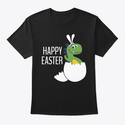 Cute Little Baby Girls Happy Easter Tees Black T-Shirt Front