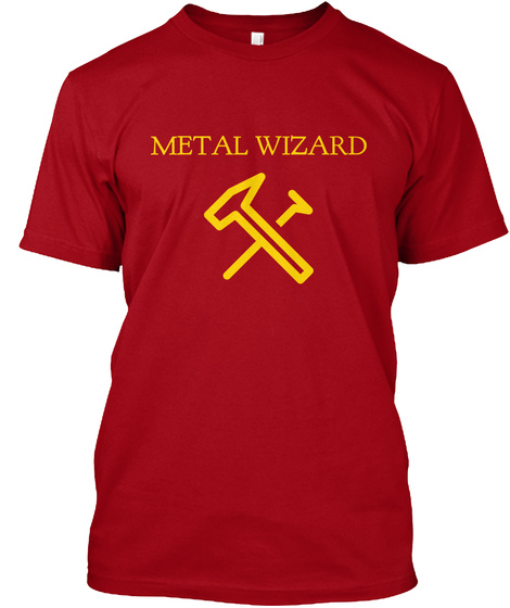 Metal Wizard Deep Red T-Shirt Front