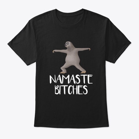 Yoga Sloth Gift I Yogi Zen Meditation Dp Black T-Shirt Front