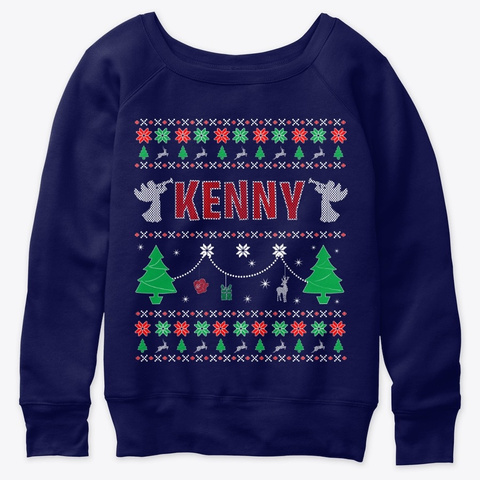 Xmas Themed Personalized For Kenny Navy  T-Shirt Front