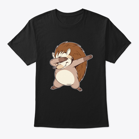 Dabbing Hedgehog Black T-Shirt Front
