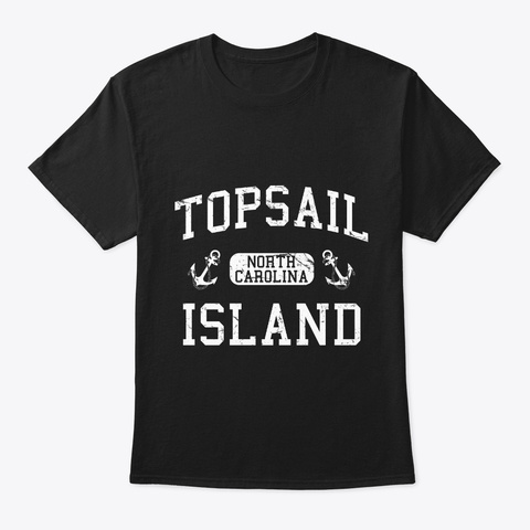 Topsail Island North Carolina Black T-Shirt Front