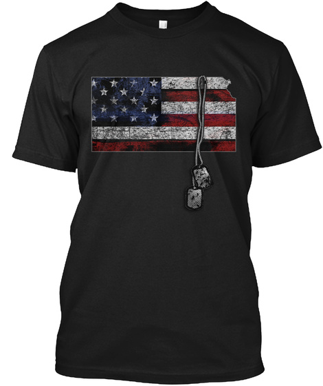 Kansas Honors Veterans Black T-Shirt Front
