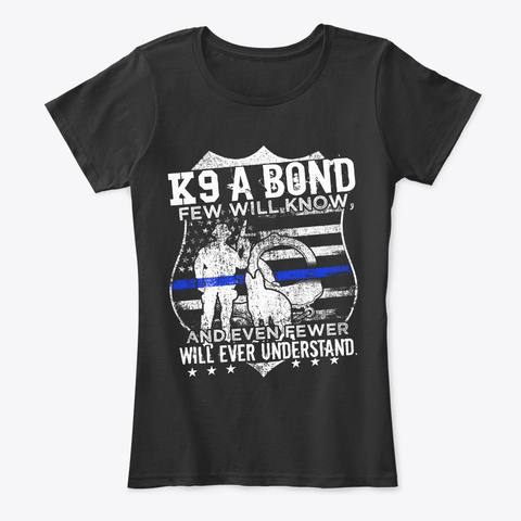 K9 Unit Police Dog Law Enforcement  Black T-Shirt Front