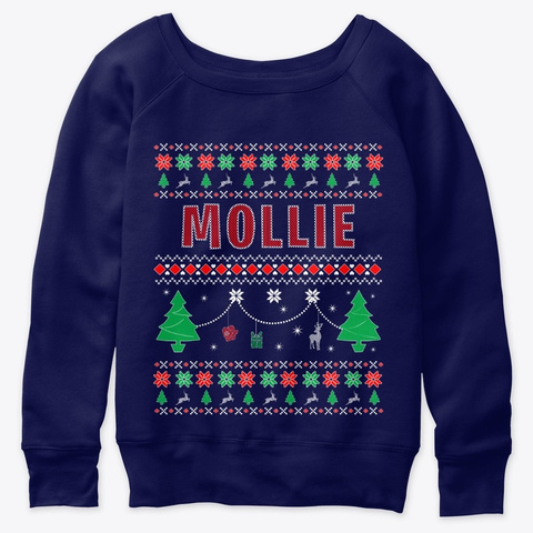 Ugly Xmas Themed Gift For Mollie Navy  T-Shirt Front