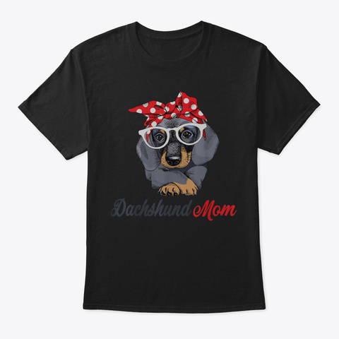Dachshund Mom Shirt57 Black áo T-Shirt Front