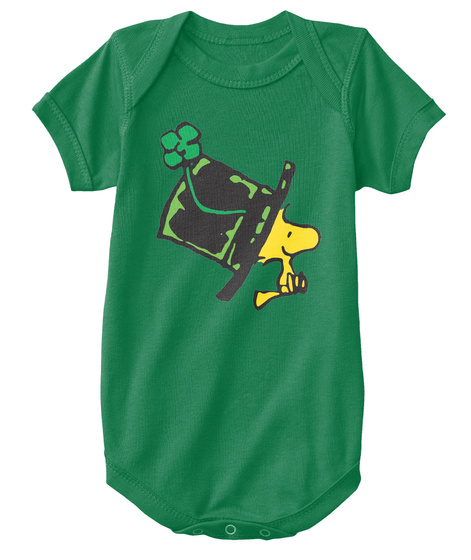 St.Patrick's Day Lucky Dog Baby Bodysuit Kelly Camiseta Front
