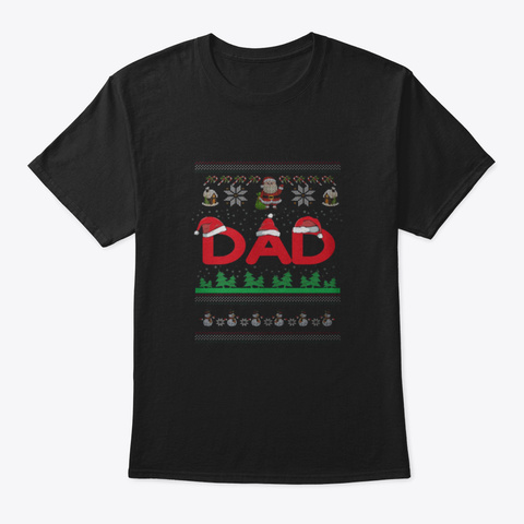 Merry Christmas Dad Costume Gifts Black T-Shirt Front