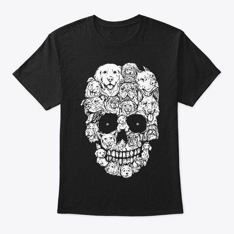 Dog Skull Black áo T-Shirt Front