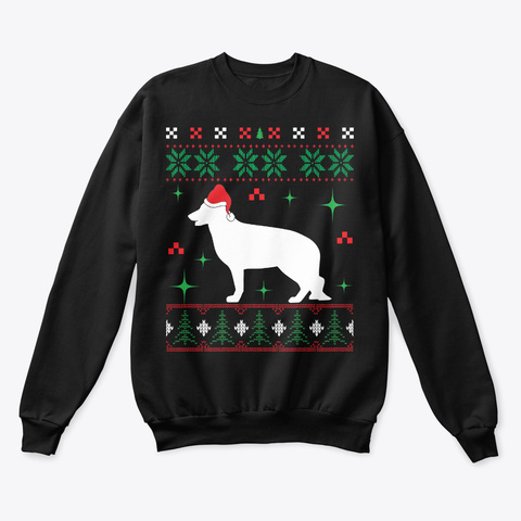 German Shepherd Santa Christmas Jet Black T-Shirt Front