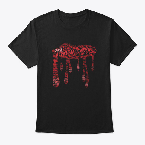 Amazing Halloween Blood Design Phnwb Black T-Shirt Front