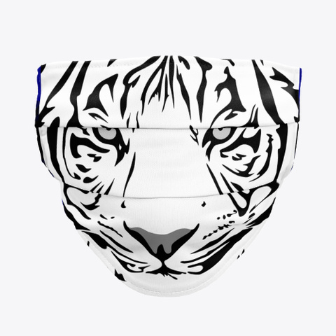 Albino Tiger Face Mask Deep Navy T-Shirt Front