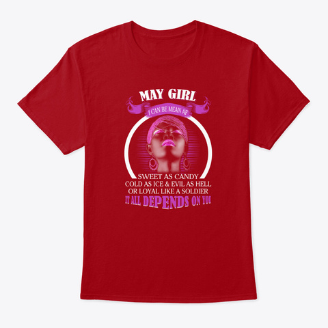Queens Are Born In May Birthday For Bla Deep Red T-Shirt Front