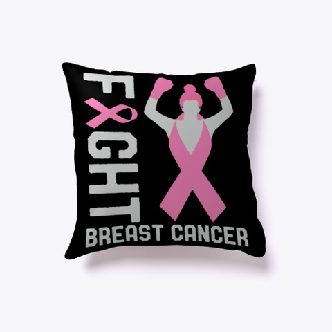 Breast Cancer Awareness Survivor Fighter Black T-Shirt Front